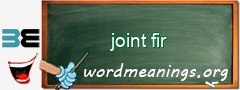 WordMeaning blackboard for joint fir